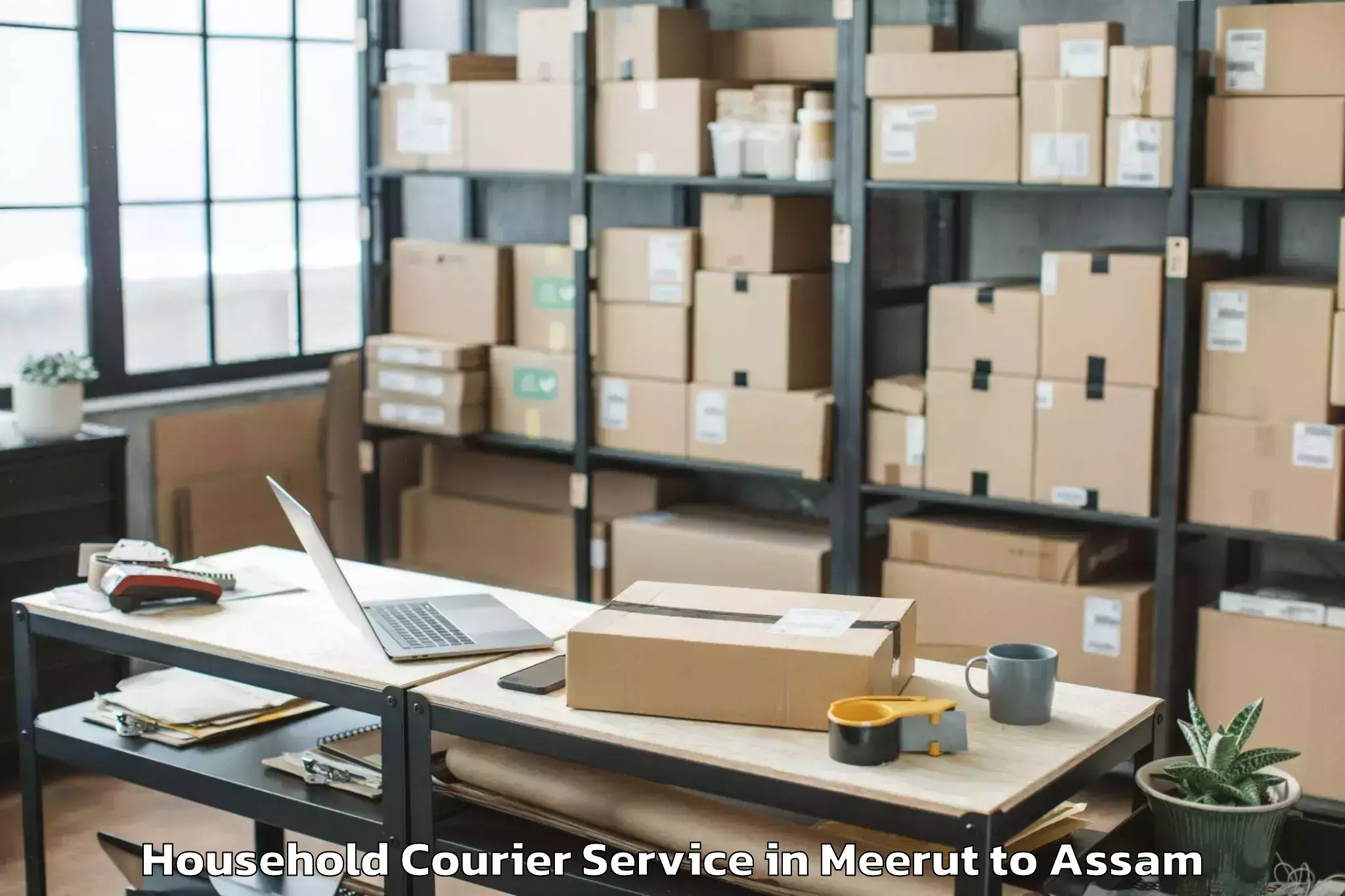 Reliable Meerut to Tingkhong Household Courier